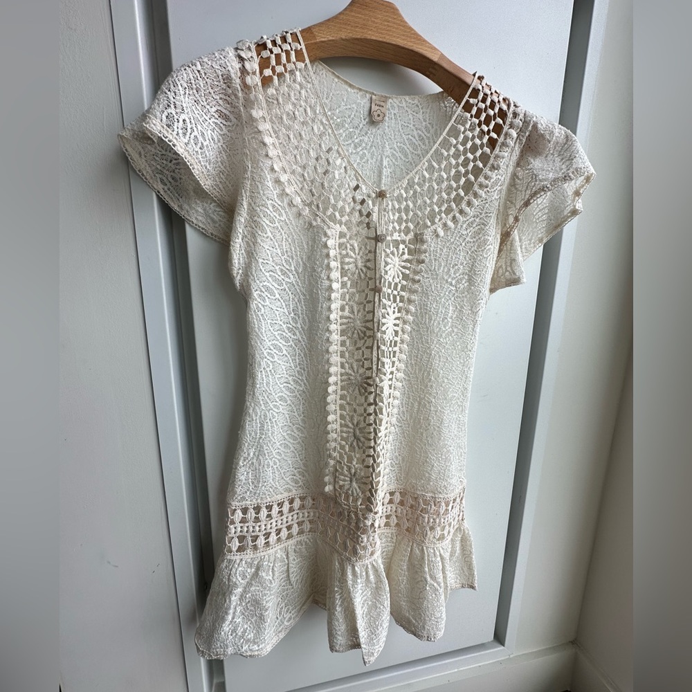 FARM Rio Cream Lace Mini Dress - Picture 3 of 7